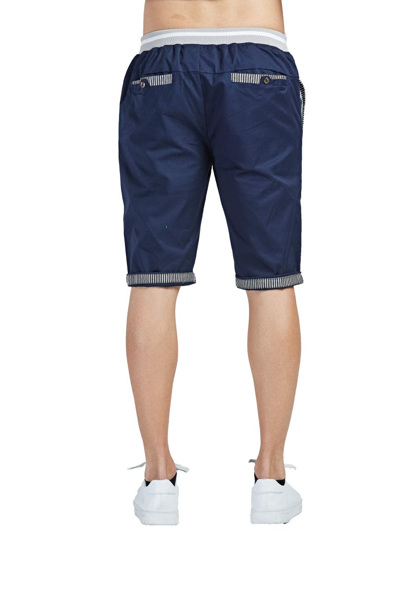 Tansozer Men's Shorts Casual Classic Fit Drawstring Summer Beach Shorts with Elastic Waist and Pockets (Navy Blue, Medium) - Image 5